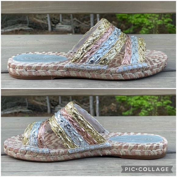 NWOB Sophia Webster Ines Multi Metallic Espadrilles Slides size 40 - Picture 10 of 13